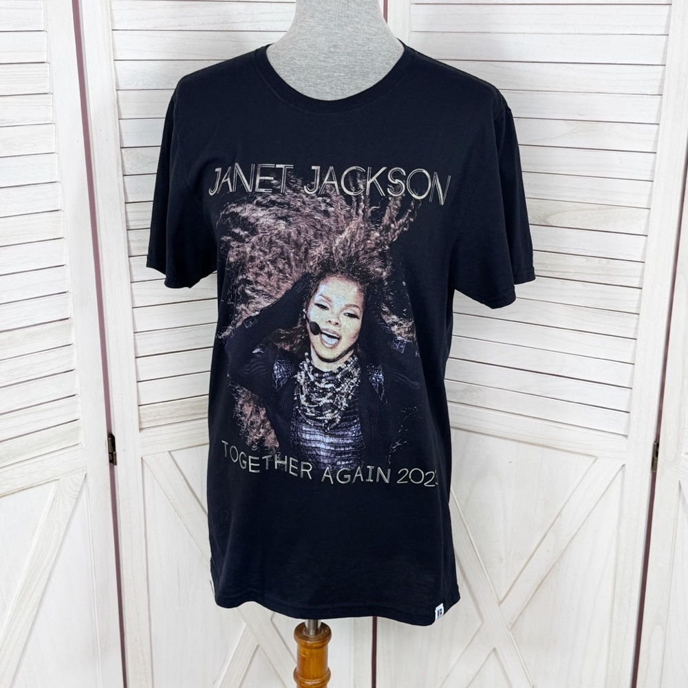 Janet Jackson Together Again 2023 Tour Short Sleeve Tee Shirt Black Medium‎